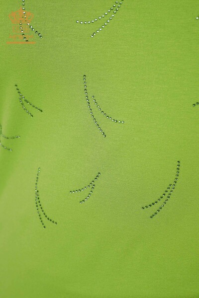 Großhandel Damen Bluse im - Tüll detailliert - Pistaziengrün - 79086 | KAZEE - 3