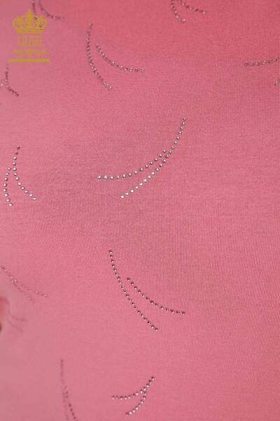 Großhandel Damen Bluse - Tüll detailliert - Rosa - 79086 | KAZEE - 3