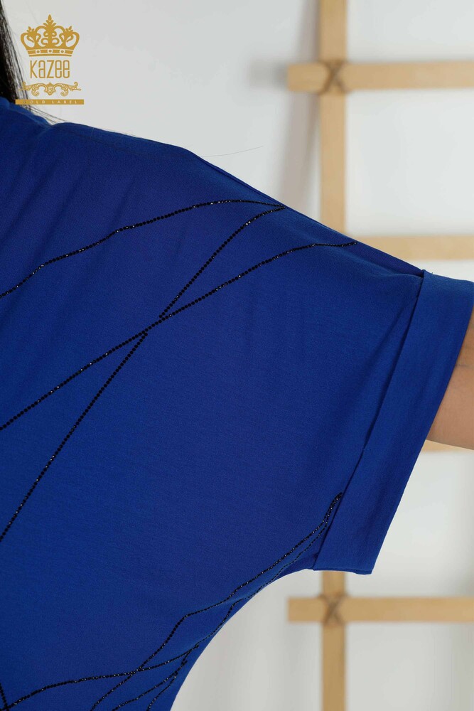 Großhandel Damen blusen - V-Ausschnitt - Saks - 79320 | KAZEE - 6