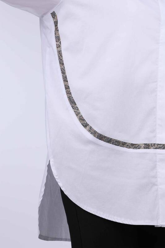 Großhandel Damen Hemd - Steinbestickt - Tigermuster - 17052 | KAZEE