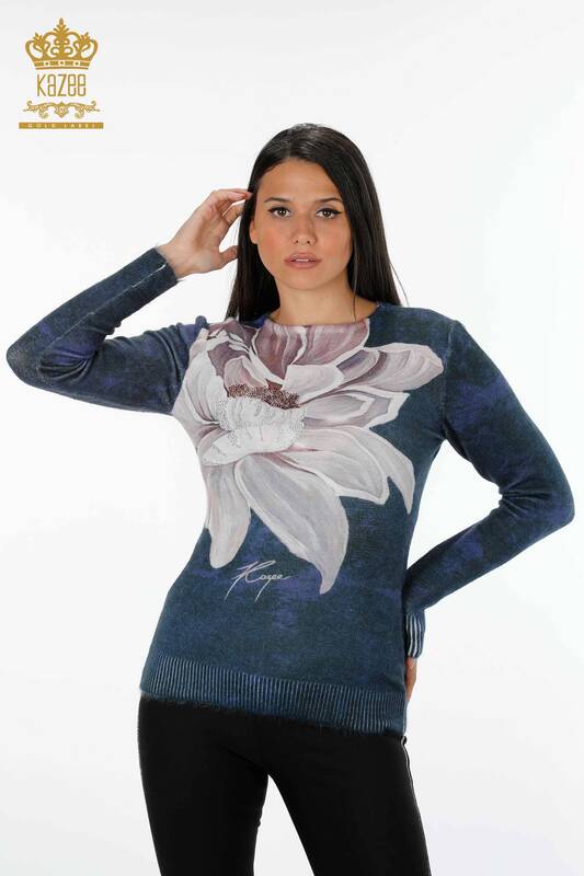 Großhandel Damen pullover - Angora - Gemustert - Nerz - 18963 | KAZEE