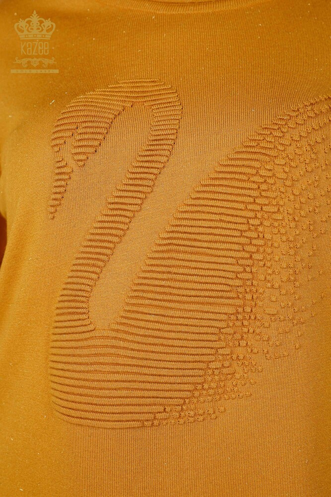 Großhandel Damenstrickwaren - Schwanenmuster - bestickt - Glitzerübergang - 15847 | KAZEE - 13