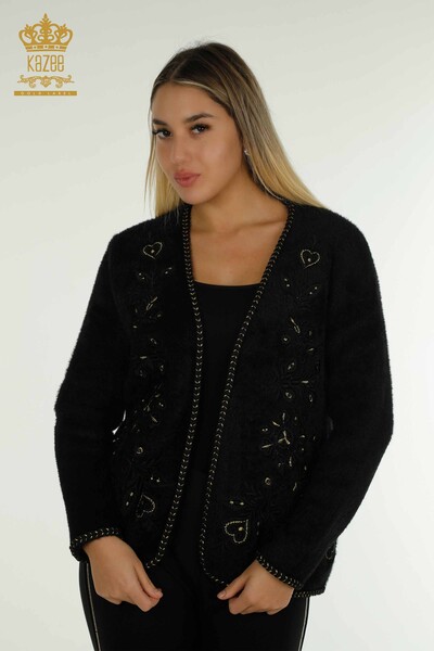 Großhandel Damen weste bestickt Schwarz - 30684 | KAZEE - 1