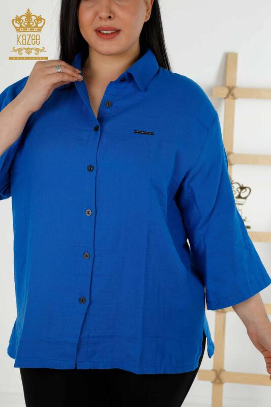 Großhandel Damen-Hemd-Manschettenknopf mit detailliertem Sax - 20403 | KAZEE