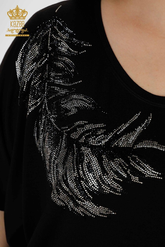 Großhandel Frauen Bluse amerikanisches Modell Schwarz-78846 / KAZEE - 3