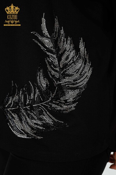 Großhandel Frauen Bluse amerikanisches Modell Schwarz-78846 / KAZEE - 5