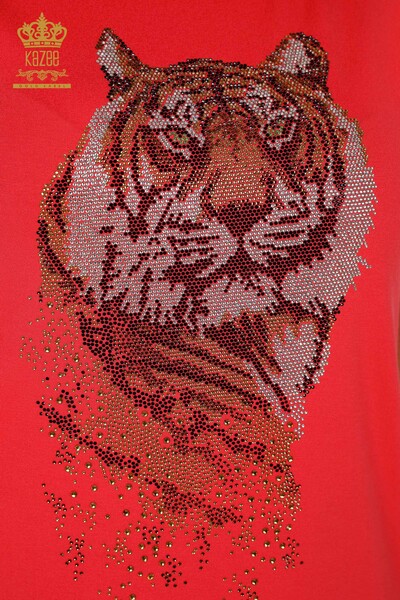 Großhandel Frauen Bluse mit Tiger Muster Coral-78928 / KAZEE - Thumbnail