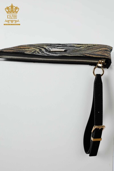 Großhandel Damentasche Zebra Stone Bestickt Schwarz - 529 | KAZEE - Thumbnail
