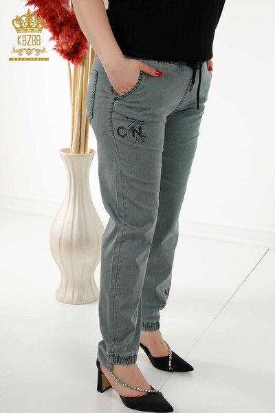 Großhandel Damenhosen - Taille Elastisch - Nerz - 3675 | KAZEE - 2