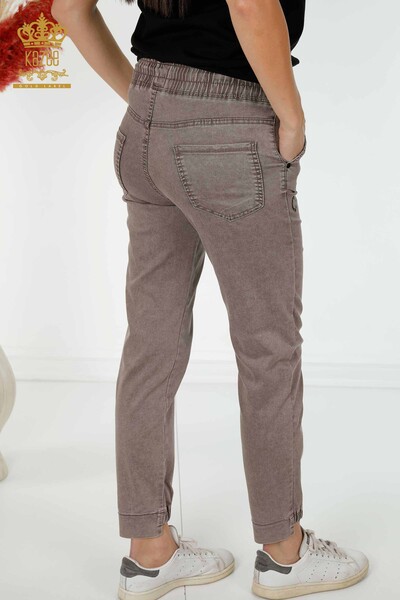 Großhandel Damenhosen - Elastische Taille - Nerz - 3500 | KAZEE - Thumbnail