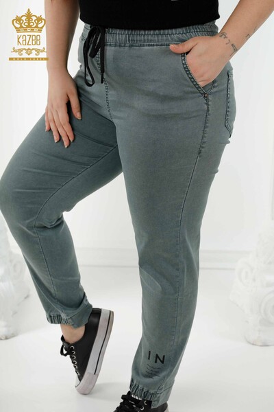 Großhandel Damen Elastische Taillenhose Nerz - 3676 | KAZEE - Thumbnail
