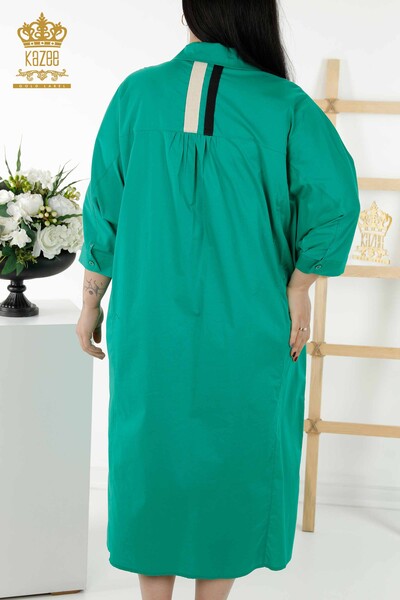 Großhandel Damenkleid Bunt Gestreift Grün - 20380 | KAZEE - Thumbnail
