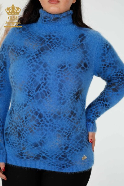 Großhandel Damen Pullover Angora Blau-18984 / KAZEE - Thumbnail