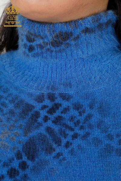 Großhandel Damen Pullover Angora Blau-18984 / KAZEE - Thumbnail