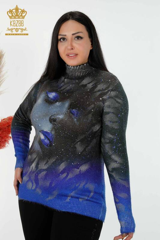 Großhandel Damen Pullover mit Angora Muster Saks - 16001 / KAZEE