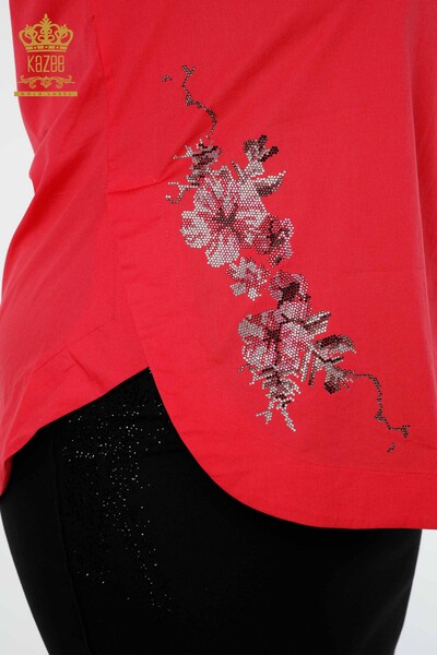 Großhandels frauen Hemd der Blume gestickt Tasche ausführlich - farbiger Stein gestickt - 20112 | KAZEE - Thumbnail