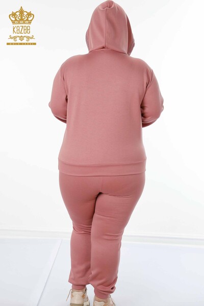 Großhandel Damen-Trainingsanzug-Set – Mit Kapuze – Rosa – 17477 | KAZEE - 8