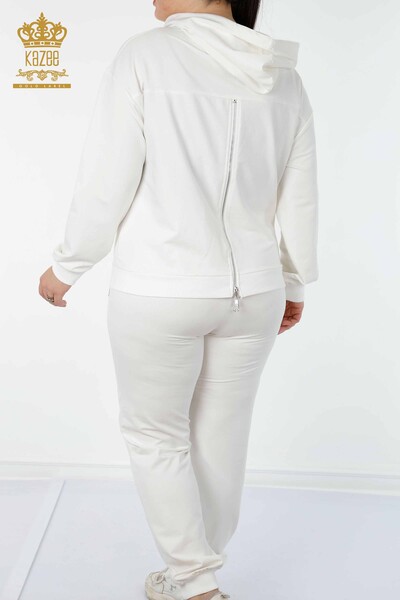 Großhandel Trainingsanzug-Set für Damen - Engel Flügel muster - Ecru - 17481 | KAZEE - 9