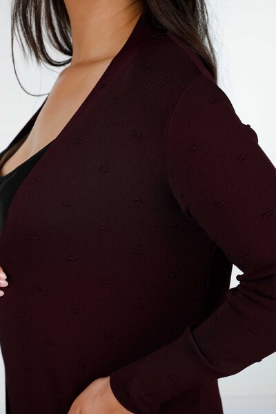 Großhandel Damen-Strickjacke - Polka Dot Detailliert - Taschen - Lang - Viskose - 15698 | KAZEE - 13