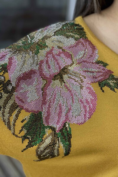 Großhandel Damen-Strickpullover - Blumen details - bestickt - 16596 | KAZEE - Thumbnail