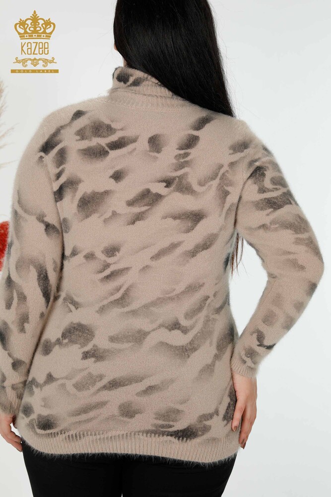 Großhandel Damen Strickpullover Angora Muster beige - 18990 / KAZEE - 7