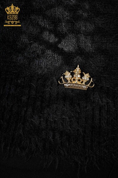Großhandel Damen Pullover Schwarz mit Angora Muster-18981 / KAZEE - 4