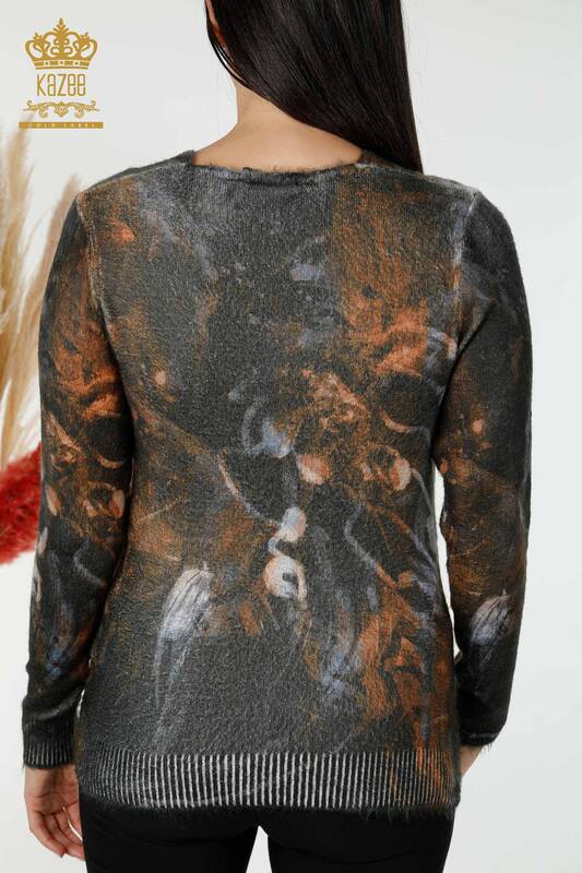 Großhandel Damen Pullover Schwarz mit Angora Muster-18985 / KAZEE