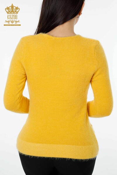 Großhandel Damen Pullover Angora Senf-18474 / KAZEE - Thumbnail