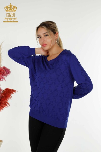 Großhandel Damen Pullover Pullover Fahrrad Kragen Saks - 16740 / KAZEE - Thumbnail