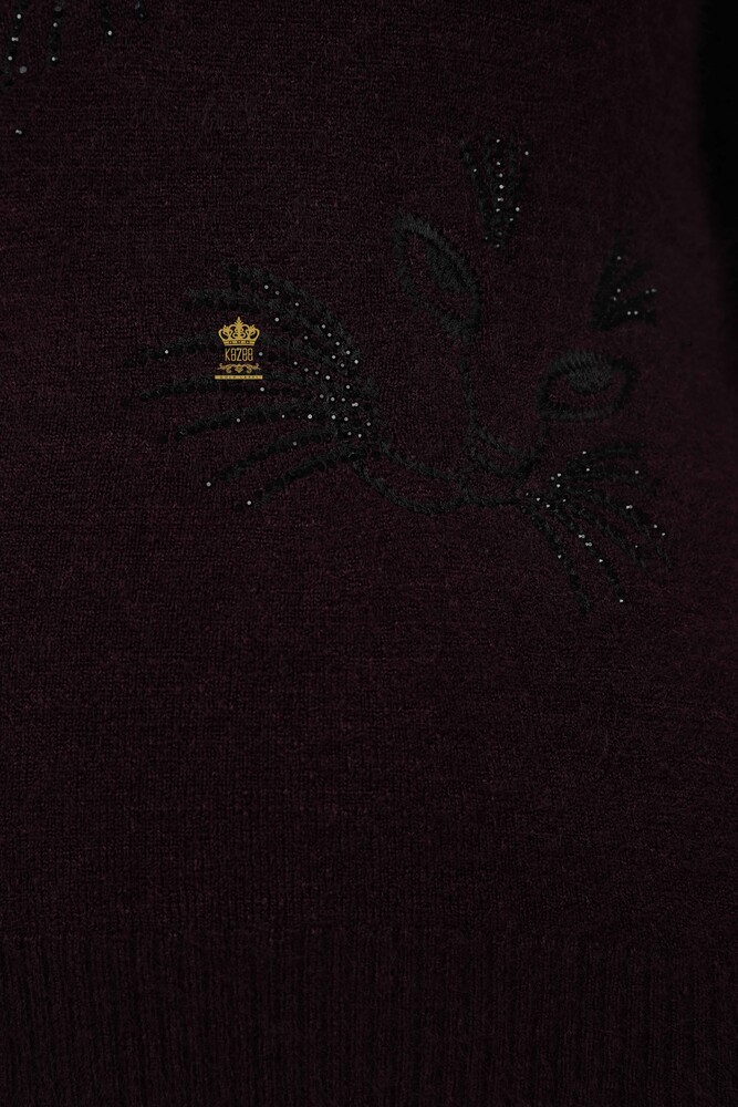Großhandel Damen-Strickpullover mit Katzendetail und Steinstickerei – 18759 | KAZEE - 10