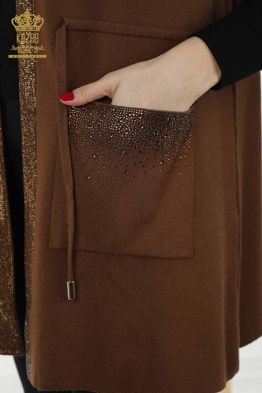 Großhandel Frauen Weste Tasche Detaillierte Braun - 30308 | KAZEE