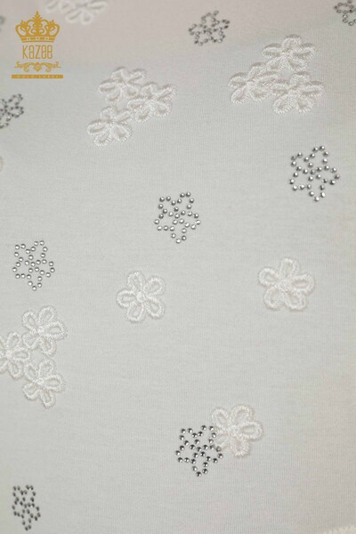 Grossiste Chemisier Femme - Motif Floral - Ecru - 79100 | KAZEE - 4