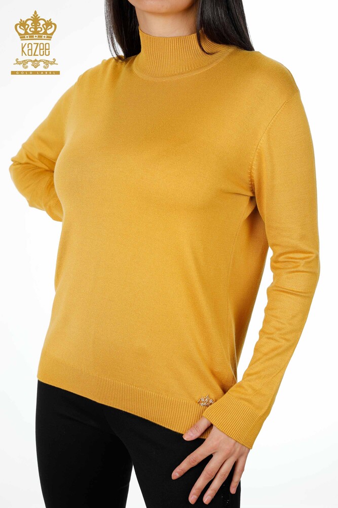 Grossiste Tricot Femme Col Montant Manches Longues Basique Viscose - 15670 | KAZEE - 12