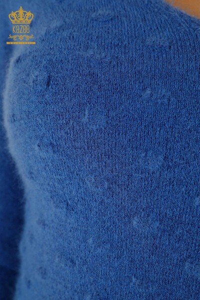 Grossiste Pull Femme Tricot Angora Bleu - 18474 | KAZEE - Thumbnail