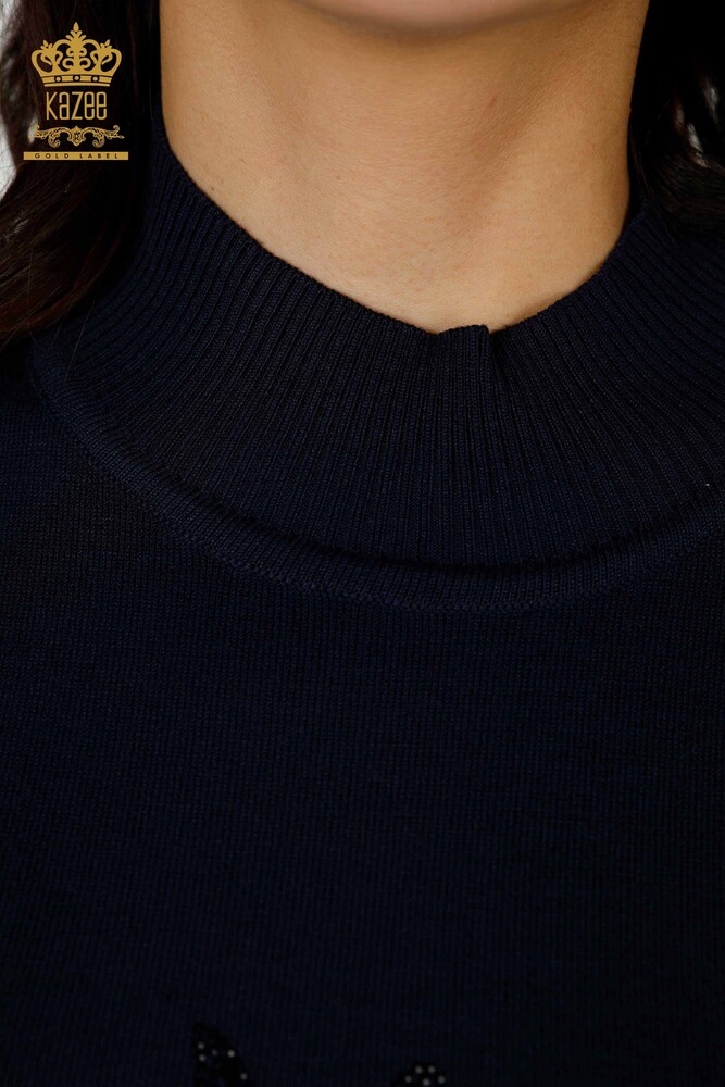 Grossiste en Tricot Femme Motif Chat Marine - 16969 | KAZEE - 4