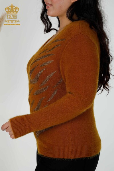 Grossiste Pull Femme Tricot Angora Moutarde - 16994 | KAZEE - Thumbnail