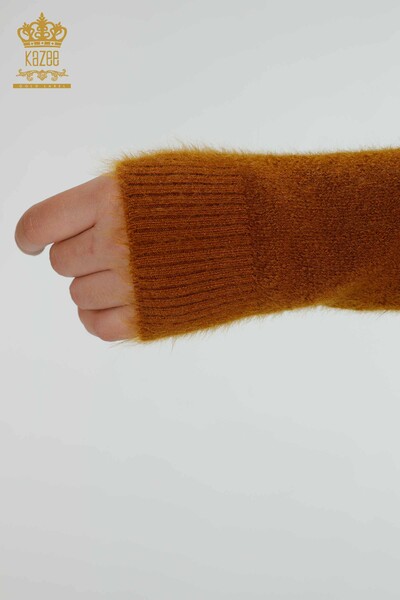 Grossiste Pull Femme Tricot Angora Moutarde - 16994 | KAZEE - 6