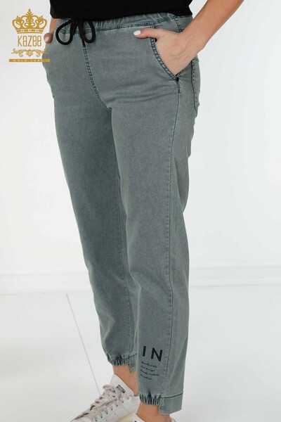 Grossiste Pantalon Femme Avec Taille Élastique Kaki - 3500 | KAZEE - Thumbnail