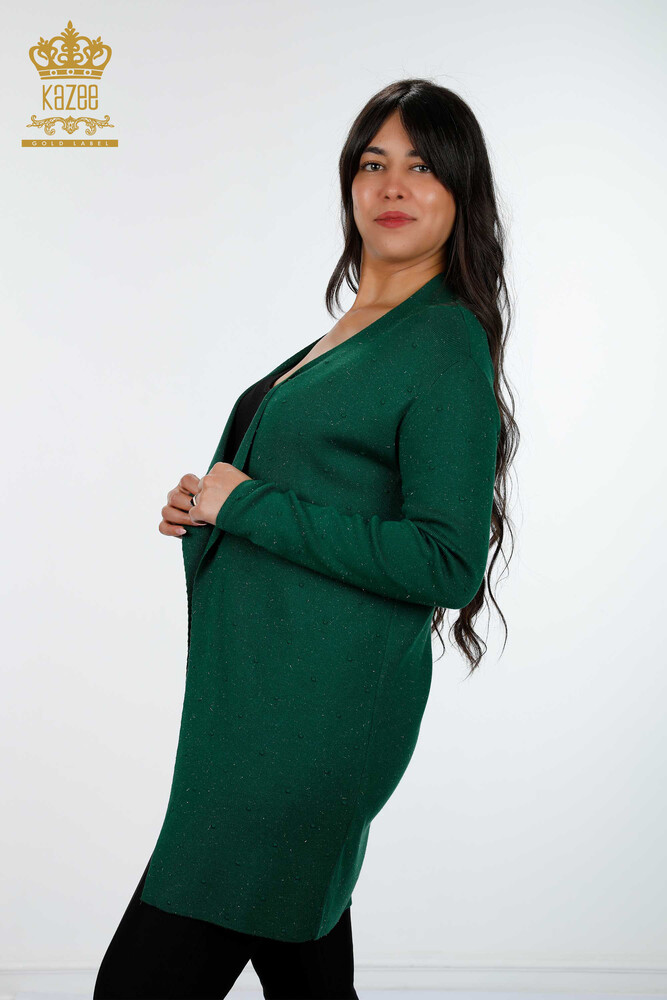 Grossiste Femmes Cardigan Glitter Transition Polka Dot Patterned Viscose - 15436 | KAZEE - 2