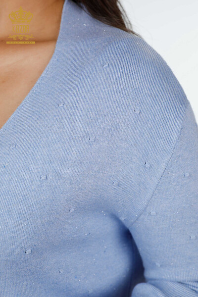 Grossiste Femmes Cardigan Glitter Transition Polka Dot Patterned Viscose - 15436 | KAZEE - 12