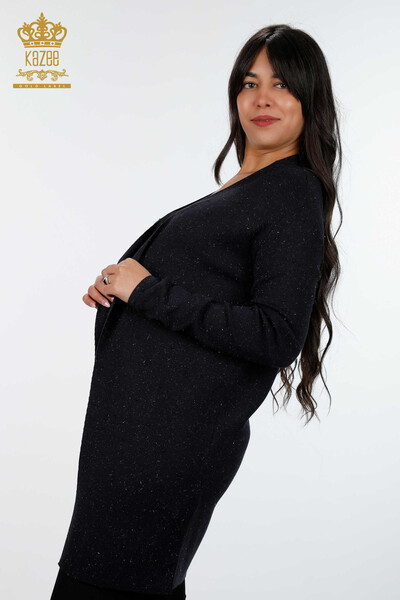 Grossiste Femmes Cardigan Glitter Transition Polka Dot Patterned Viscose - 15436 | KAZEE - 25