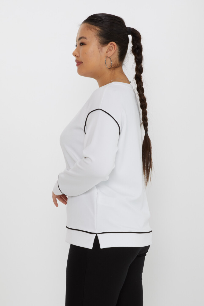 Hanorac Detaliu cu fanta Maneca lunga Ecru - 17790 | KAZEE (Set de 3 M-L-XL) - 3