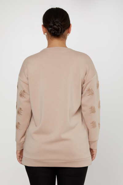 Hanorac Brodat Cu Motiv Maneca Lunga Mink - 17849 | KAZEE (Set de 3 L-XL-2XL) - 5