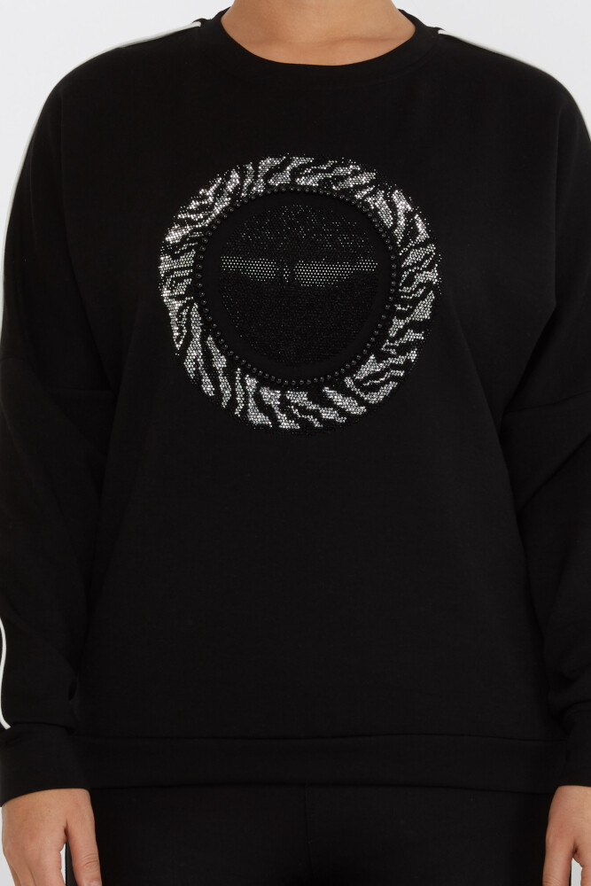 Hanorac Stone Brodat Maneca Lunga Negru - 2237 | KAZEE (Set de 3 L-XL-2XL) - 3