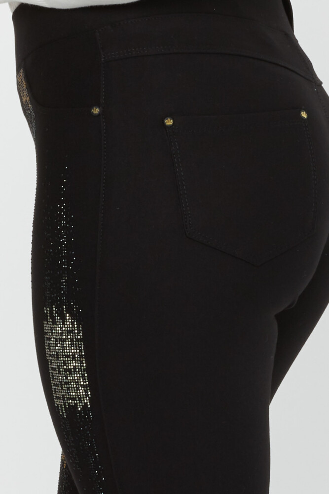 Hose Leopard Stone Gummibund Schwarz - 3783 | KAZEE (4er-Set 42-44-46-48) - 5