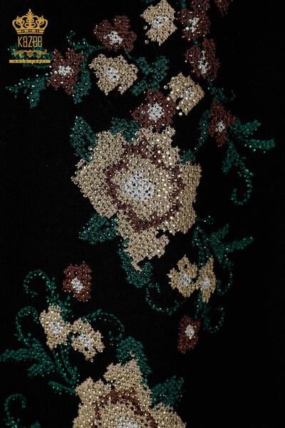 Hurtownia kamizelki damskiej z kwiatowym haftem w kolorze czarnym - 30644 | KAZEE - Thumbnail