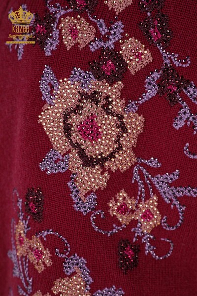 Hurtownia kamizelki damskiej w kwiaty haftowane liliowe - 30644 | KAZEE - Thumbnail
