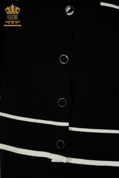 Hurtownia damskiego dwuczęściowego garnituru z guzikami w szczegółowe czarne paski - 30791 | KAZEE - Thumbnail
