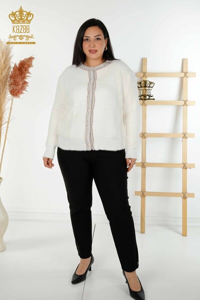 Hurtownia kardiganu damskiego Angora Ecru - 30183 | KAZEE 