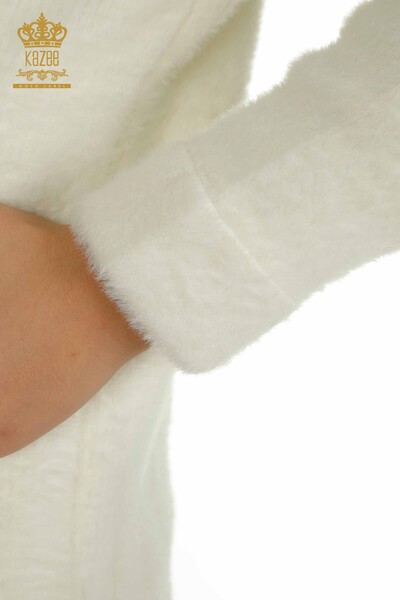 Hurtownia damskiego kardiganu Angora z wiązaniem w kolorze ecru - 30269 | KAZEE - Thumbnail